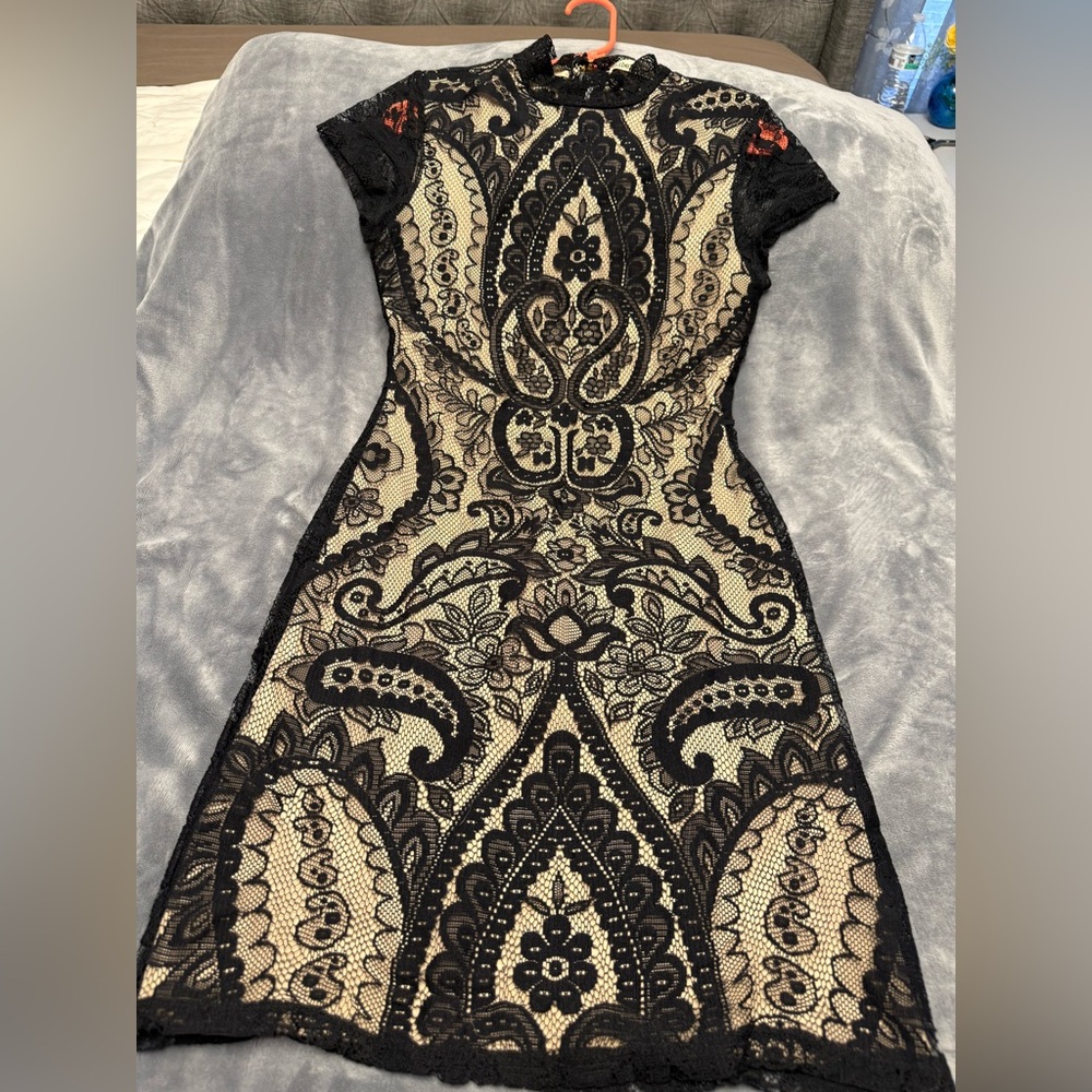 Lace dress w/ neutral under